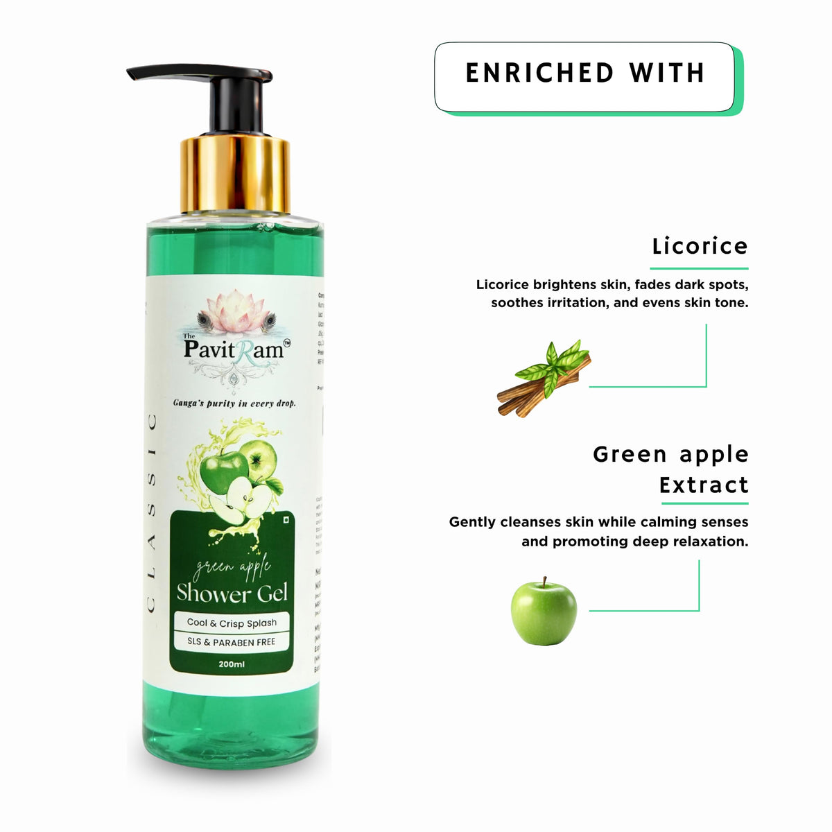THE PAVITRAM Body Shower Gel | Refreshing Daily Body Cleanser for Men & Women | Bath Gel